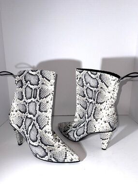 Longchamp Python Print Ankle Boots